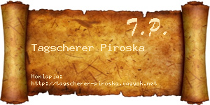 Tagscherer Piroska névjegykártya
