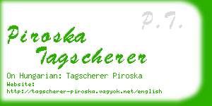 piroska tagscherer business card